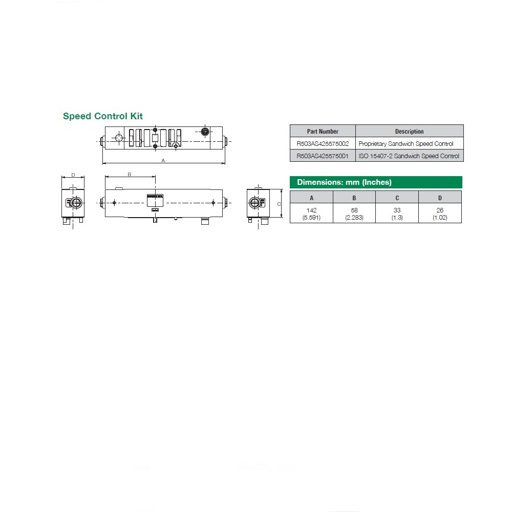 R503AS425575002 NUMATICS/AVENTICS SANDWICH SPEED CONTROL<BR>503 SERIES (PTY)